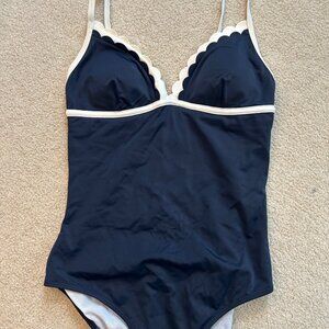 Boden Scalloped Trim Swimsuit